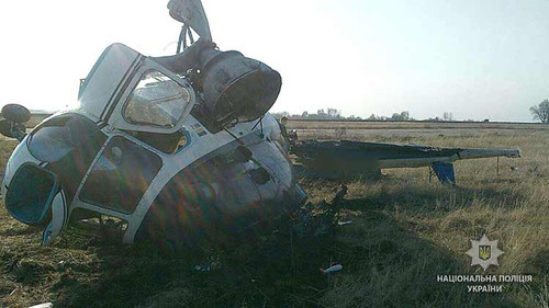 На Полтавщині упав гелікоптер, постраждалих немає