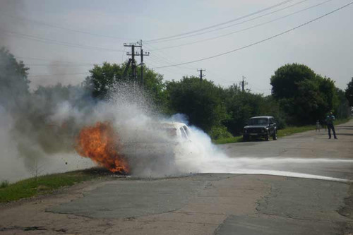 На Пирятинщині горів автомобіль «Пежо-605» (ФОТО)