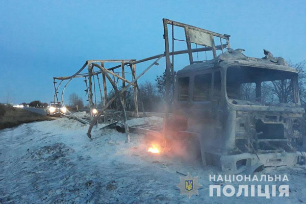 у Великобагачанському районі згорів вантажний автомобіль МАН у Великобагачанському районі згорів вантажний автомобіль МАН