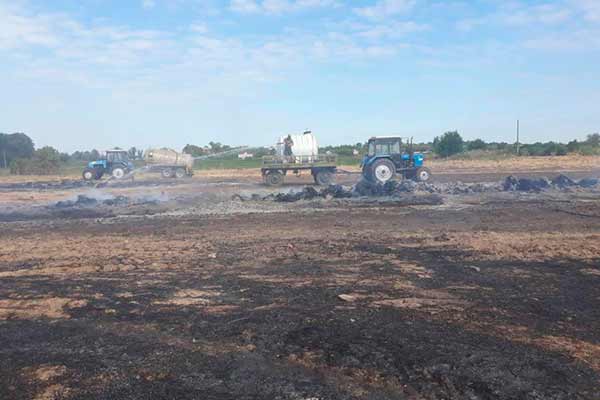 Пожежа на Полтавщині: вогонь знищив 60 тонн соломи