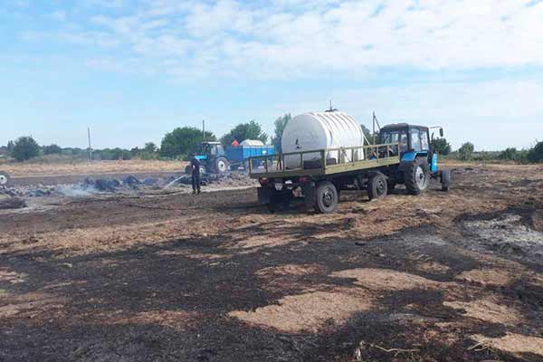 Пожежа на Полтавщині: вогонь знищив 60 тонн соломи