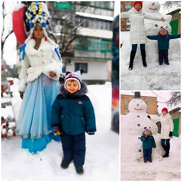 У Гребінці зліпили гігантського сніговика