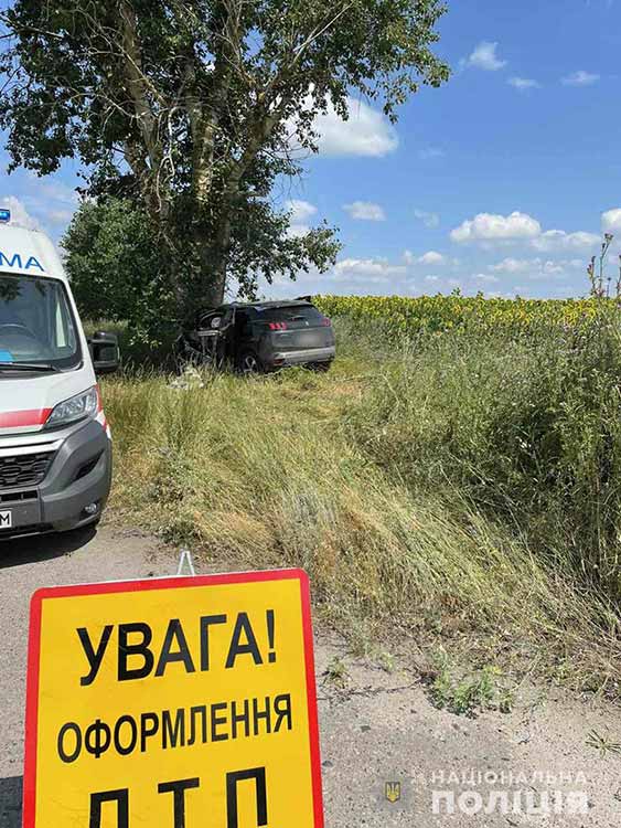 Смертельна ДТП на Полтавщині: водій за кермом Пежо в’їхав у дерево