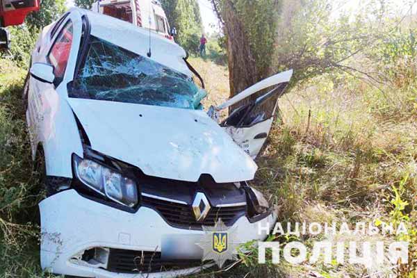 З'їхав у кювет та зіткнувся з деревом: на Полтавщині у ДТП травмувався водій легковика