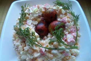  Настоящий салат из крабовых палочек 