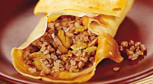 Постные блинчики с гречкой