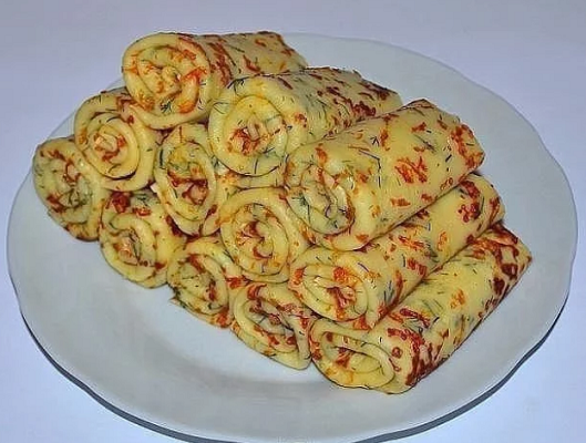 Блины на молоке с сыром