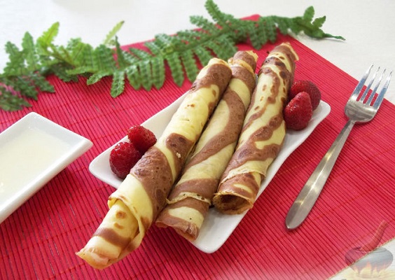 Блины на молоке с какао