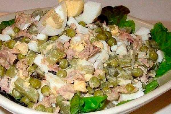 Салат из консервы тунца с майонезом Салат из консервы тунца с майонезом