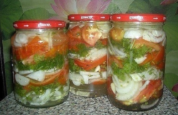 Помидоры долькмам в маринаде