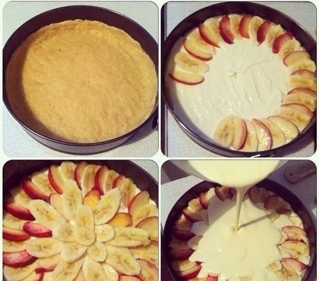 Творожная запеканка с фруктовой начинкой