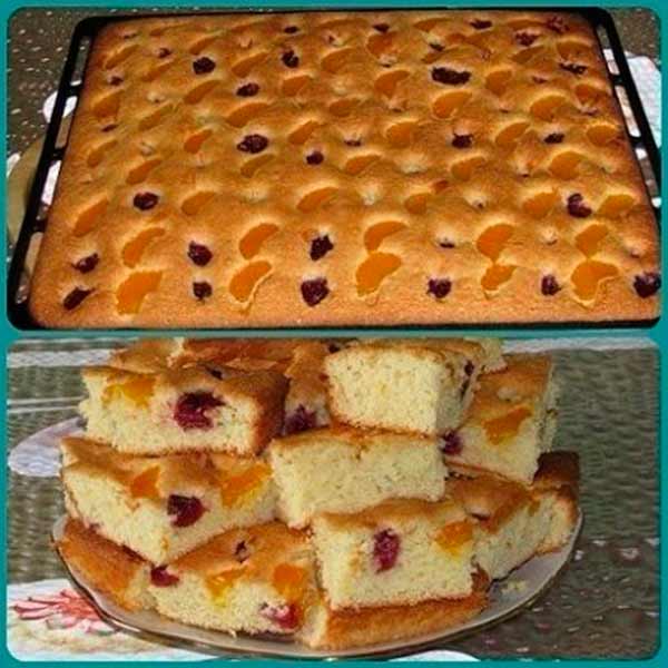 Ягодный пирог на минеральной воде