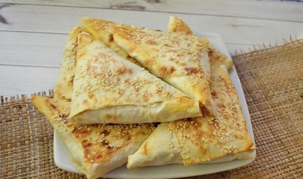 Самса с творогом, яблокми и бананом