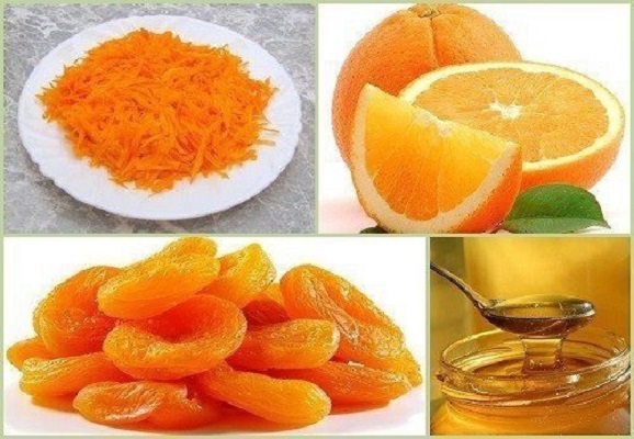 Полезный морковный салат с апельсином и курагой Полезный морковный салат с апельсином и курагой