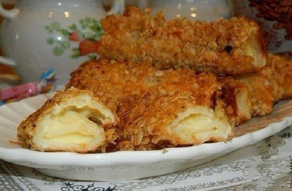 Горячий бутерброд в овсяных хлопьях