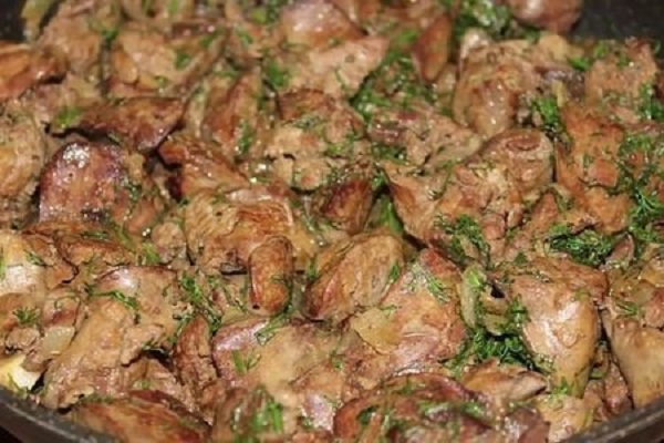 Жареная печенка с луком