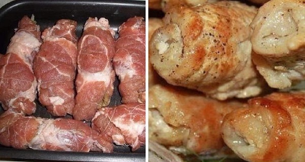 Мясные рулетики с начинкой