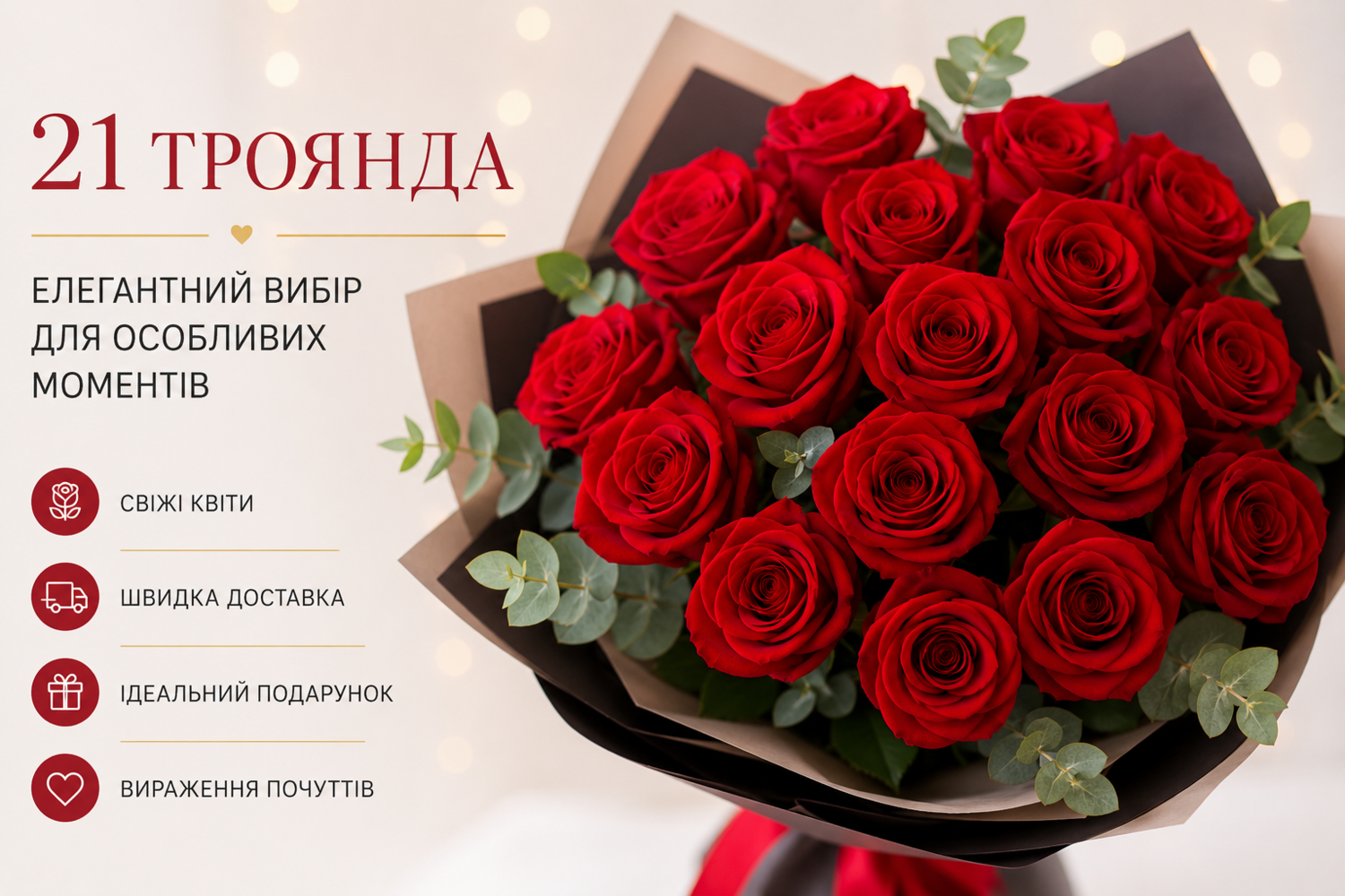 Букети з троянд як універсальний спосіб висловити почуття