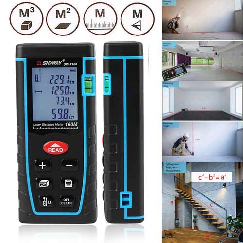 SNDWAY SW-T100 ручной лазерный дальномер диапазон измерения 100 м.